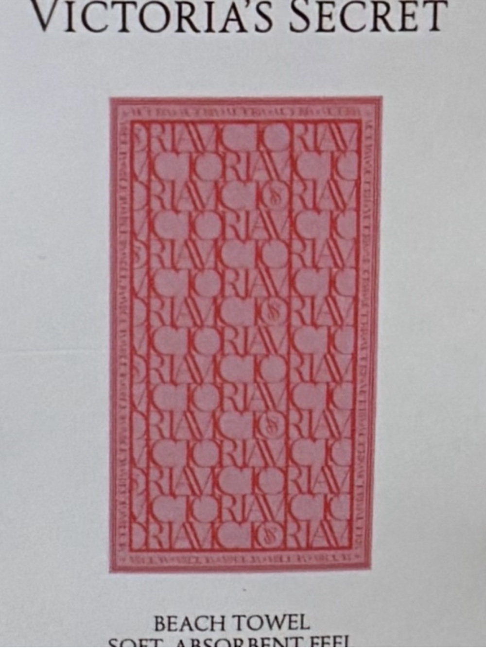 Victoria's Secret Red Logo Repeat Beach Towel